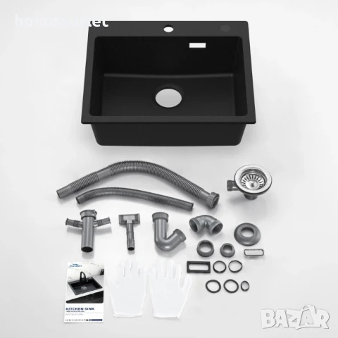 ПРОМОЦИЯ Квадратна мивка Auralum 55 x 45 см AURALUM GRANITE KITCHEN SINK 913258-06-JNC0601