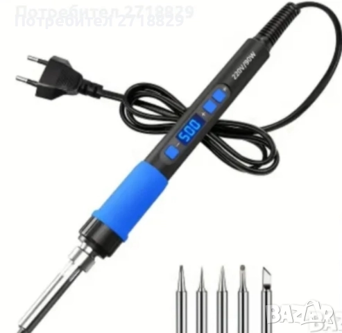 Поялник – LCD цифров дисплей 90 W с регулируема температура 180-500 гр.и пет накрайника  →
		Обява 51823473