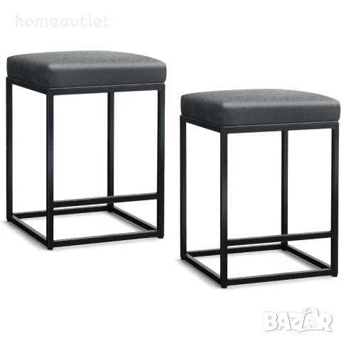 ПРОМОЦИЯ Бар столове / табуретки с индустриален дизайн и солидна основа, к-кт от 2 бр. IF088