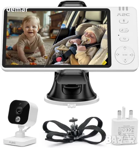 APPS2Car Бебефон 2 в 1, 5'' дисплей 1080p Full HD камера нощно виждане