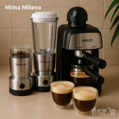 Еспресо машина Muhler MCM+ 2-в1 блендер и мелачка →
		Обява 52356065