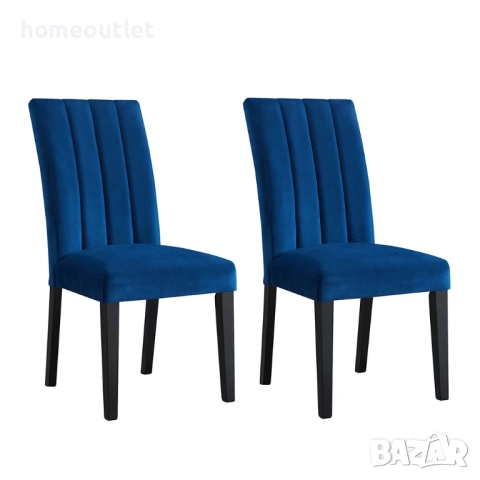 ПРОМОЦИЯ Комплект от два трапезни стола с тапицирана седалка и масивни дървени крака CY-2015-DB