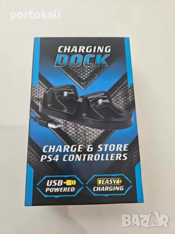 +Гаранция! Docking Докинг станция зареждане зарядно джойстик PS4 Playstation