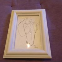 Картина рамка дървена стъкло стил Пабло Пикасо подписана от AD-2019г 195х145 и вътрешен 140х90 , снимка 1 - Декорация за дома - 45624502