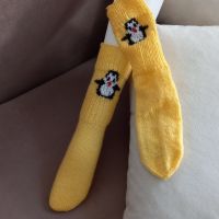 Ръчно плетени дамски чорапи размер 38, снимка 1 - Дамски чорапи - 46153176
