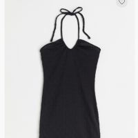 H&M черна къса рокля с гол гръб, снимка 3 - Рокли - 45494223