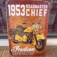 Метална табела мотор Indian Индиан Roadmaster Chief 1953 мотоциклет, снимка 1 - Декорация за дома - 45298911