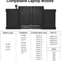 Батерия  за Apple MacBook Air 13 7200mAh (55Wh), 4 клетки Li-ion- polymer 7.6V, снимка 5 - Батерии за лаптопи - 45790566