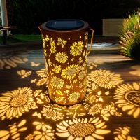 Cawabocy Слънчогледов соларен висящ фенер, градински декор, външен, водоустойчив, подарък за жена, снимка 1 - Соларни лампи - 45544664