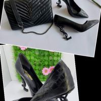 Черни обувки на ток YSL- VL700m, снимка 1 - Дамски обувки на ток - 45759296