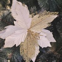 Коледна звезда декорация за елха Golden Christmas, снимка 1 - Декорация за дома - 45483123