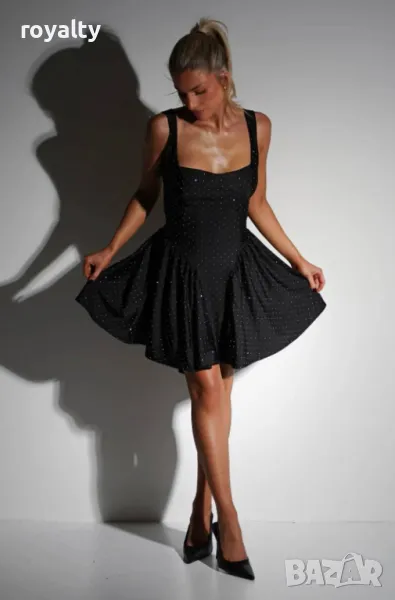 Сатенени рокли с камъни Различни цветове , снимка 1