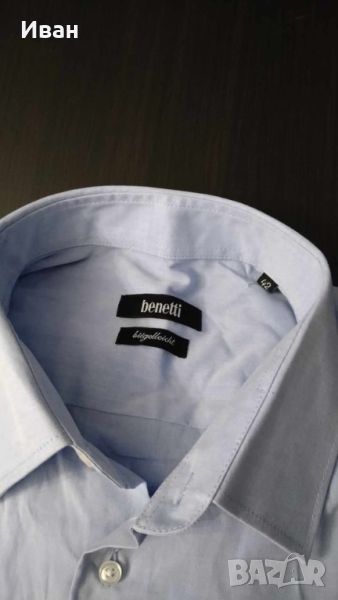 Мъжка риза дълъг ръкав Benetti, размер 42 - L/XL, снимка 1