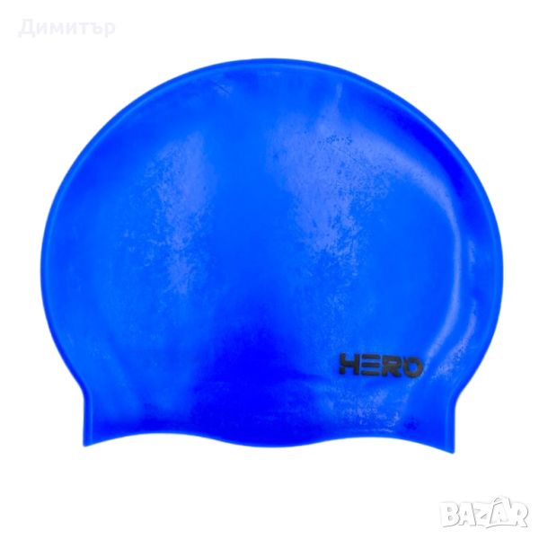 HERO Синя силиконова шапка за плуване, снимка 1
