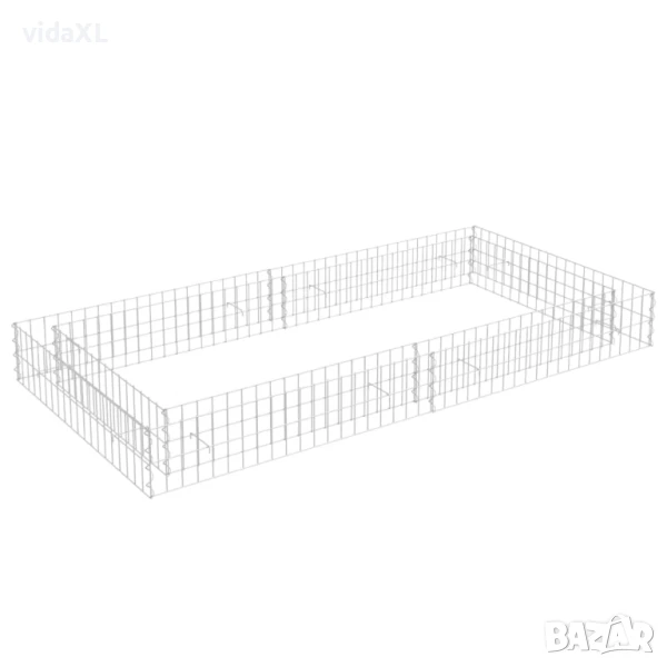 vidaXL Габион повдигната леха, поцинкована стомана, 200x100x20 cм(SKU:151312), снимка 1