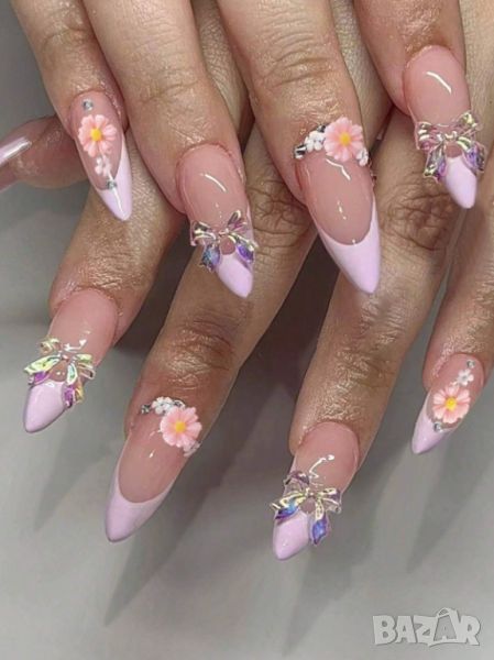 👑 💗Комплект Разкошни Press-on Изкуствени Нокти 24 броя 💋 КОД : nail1149💗 👑 💋 ➡️ 😱Уникалниииии, снимка 1