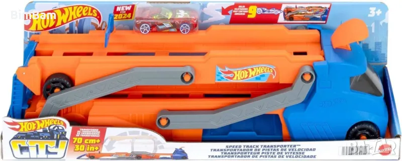 Трансформиращ се камион транспортьор - рампа с количка Hot Wheels City, снимка 1