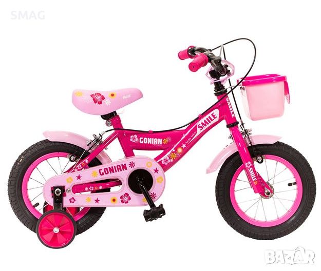 Велосипед розов с кошница 12'' (инча) - BMX, снимка 1