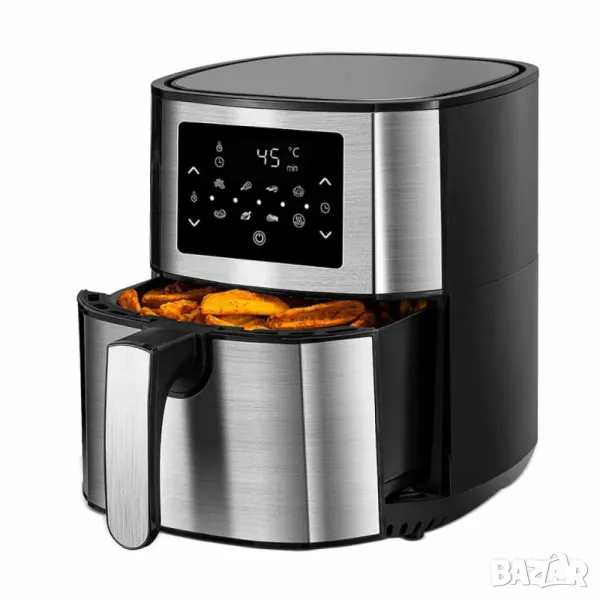 Фритюрник AirFry er Voltz OV51980M, 1400W, 5.5л., Горещ въздух, Таймер, до 200°C, Сив, 2 ГОДИНИ ГАРА, снимка 1