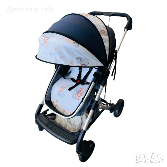 Сенник за количка сфера универсален, Кафяво мече със сиво, снимка 1