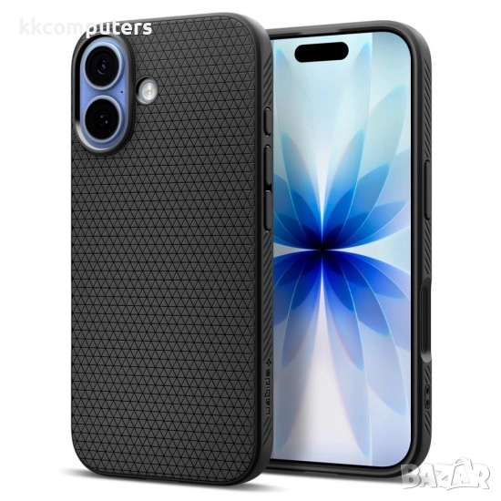 Оригинален кейс Spigen Liquid Air, За iPhone 17 (6.3), Черен и Протектор , снимка 1