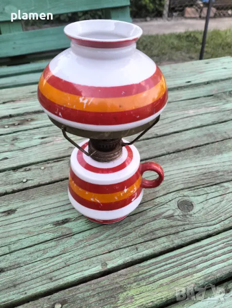Стара порцеланова газена лампа, снимка 1
