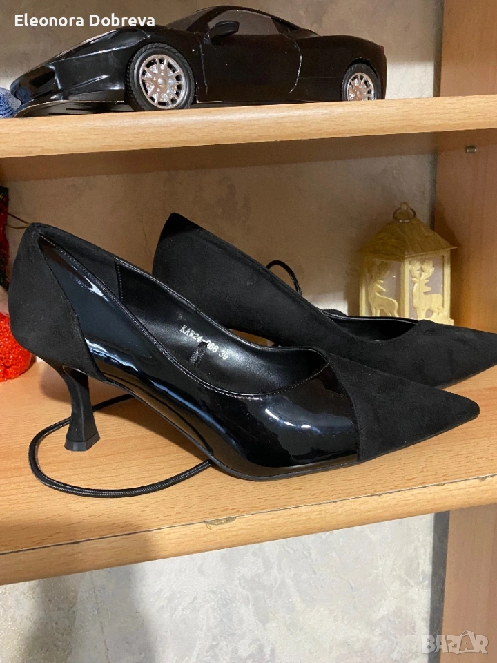 Обувки на токче велурени , снимка 1