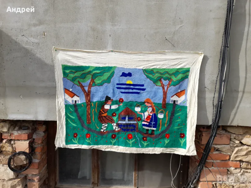 Старинен фъкан ковьор,покривка за стена #283, снимка 1