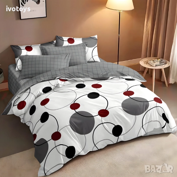 Двулицево спално бельо с два горни плика, 7 части - Код WS18383, снимка 1
