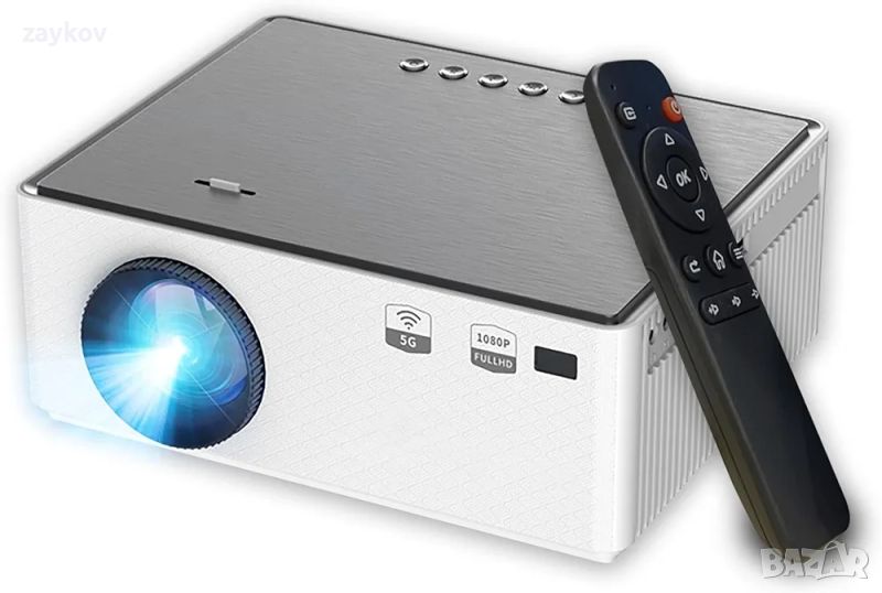 Видео проектор, 5G WiFi Bluetooth проектор Full HD 1080P проектор 4K поддържащ филмов проектор 8500L, снимка 1