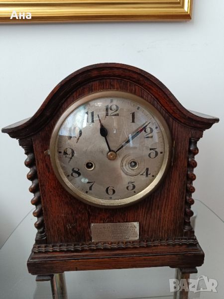 Старинен английски часовник със сребърна табела Работи , снимка 1