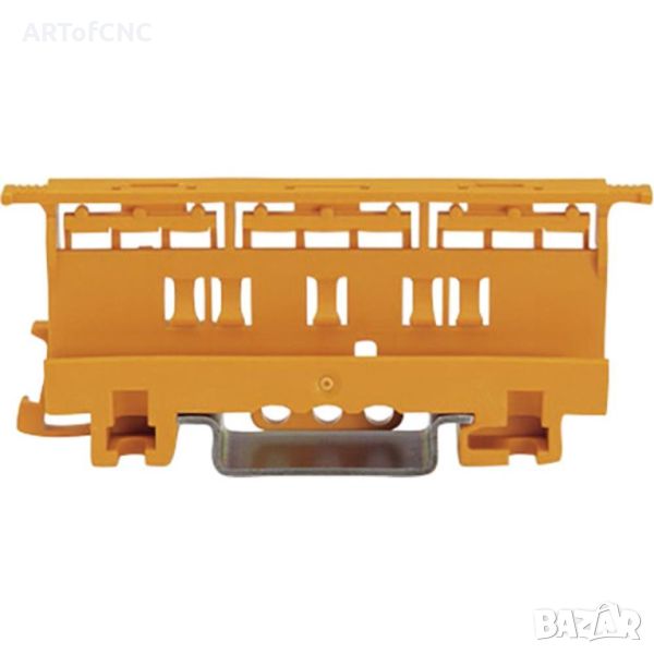 Монтажен носач за WAGO клеми 221-4хх, за DIN шина/винтов монтаж, оранжев, снимка 1
