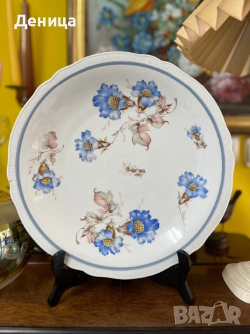 Schumann и любима декорация💙 Слонова кост, двоен син кант, а помежду им нежен релеф , снимка 10 - Сервизи - 51638056