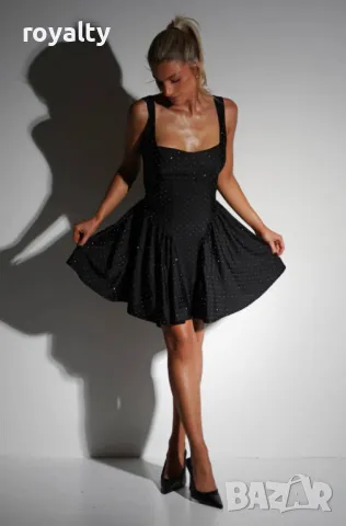 Сатенени рокли с камъни Различни цветове 