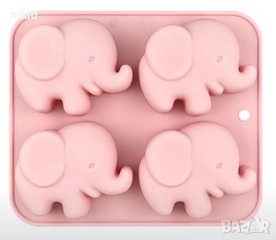 4 бр слон слонче слончета дълбок силиконов молд форма фондн шоколад гипс смола сапун свещ декор