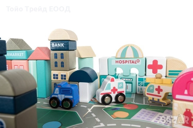 Дървени блокове град, снимка 10 - Конструктори - 52671015