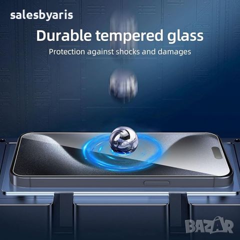 NEW'C [3 Pack] Защитно стъкло за екран за iPhone 15 Pro Max/15 Plus (6.7 инча), снимка 2 - Фолия, протектори - 45211222