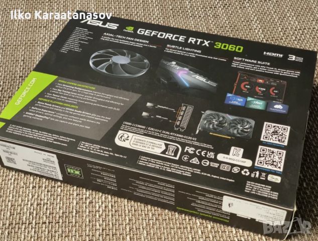 Видеокарта ASUS GeForce RTX 3060 12GB Dual V2 OC. ГАРАНЦИЯ до 03.'25г., снимка 2 - Видеокарти - 46778386