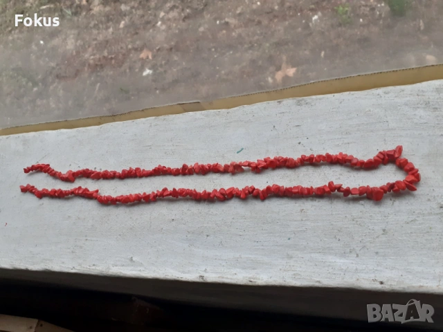 Стар дълъг гердан накит колие Корал, снимка 3 - Антикварни и старинни предмети - 53388645