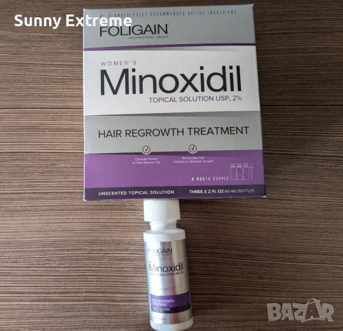 4 дози Foligain Minoxidil 2% разтвор за растеж на коса и против косопад за жени, снимка 2 - Аксесоари за коса - 54171349