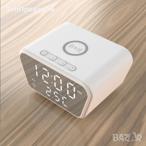 Електронен часовник с безжично зареждане на смартфона, снимка 6 - Безжични зарядни - 53070935