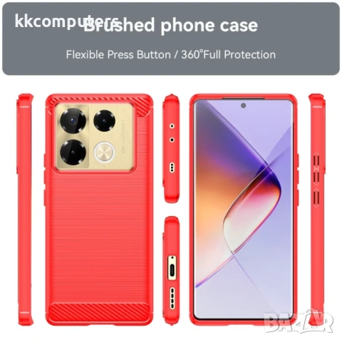 Infinix Note 40 Pro 5G Удароустойчив Carbon Fiber Калъф и Протектор, снимка 7 - Калъфи, кейсове - 50746413