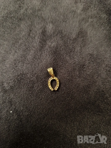 Златна подкова с камъни 14к, 0.6гр, снимка 2 - Колиета, медальони, синджири - 54166158
