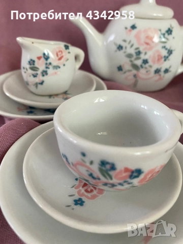 Винтидж (1960г.) немски порцеланов комплект за чай за кукли., снимка 2 - Антикварни и старинни предмети - 52141443