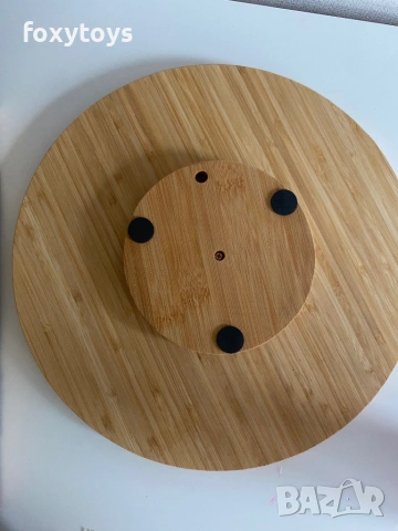 Въртяща се бамбукова дъска за сирена, мезета, плодове, ядки и други, снимка 7 - Чинии - 53203482