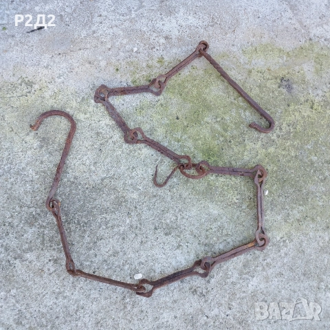 стара кована верига за огнище 186 см, снимка 2 - Антикварни и старинни предмети - 52734228