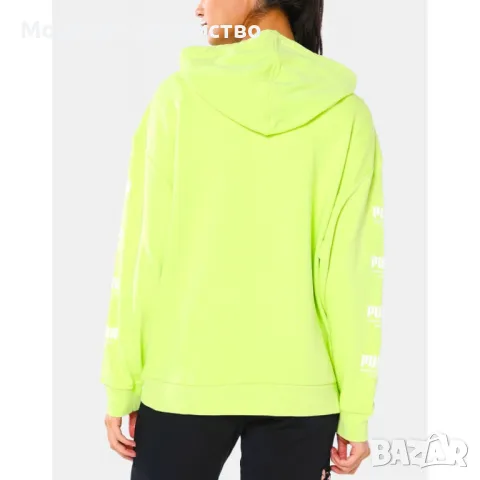 Дамско спортно горнище PUMA Acidic Pack Hoodie Green, снимка 2 - Спортни екипи - 46978563