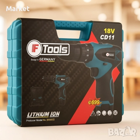 Акумулаторен винтоверт и ударна бормашина IF Tools CD11 – с 2 батерии и кугар. Гаранция 24 м. , снимка 3 - Винтоверти - 51807957