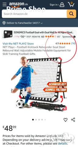 120х120см Тренировъчна рикошетна футболна мрежа NET Playz, снимка 2 - Футбол - 53753916