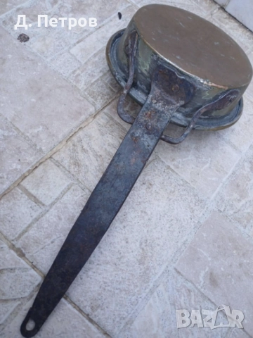 Стар меден тиган, снимка 2 - Антикварни и старинни предмети - 49577975
